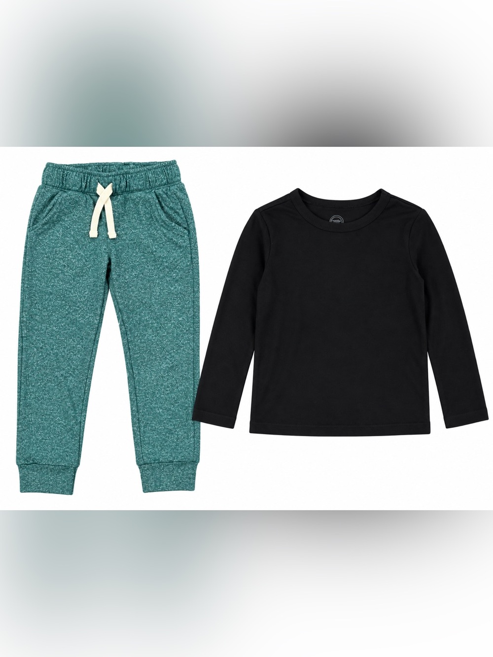 Girls 4T 4/5 Outfit Bundle Cat & Jack Teal Joggers Wonder Nation Black Shirt